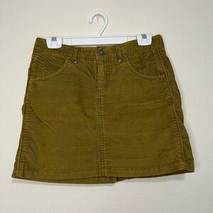 Athleta Kaleidoscope Old Gold Corduroy Mini Skirt Size 2